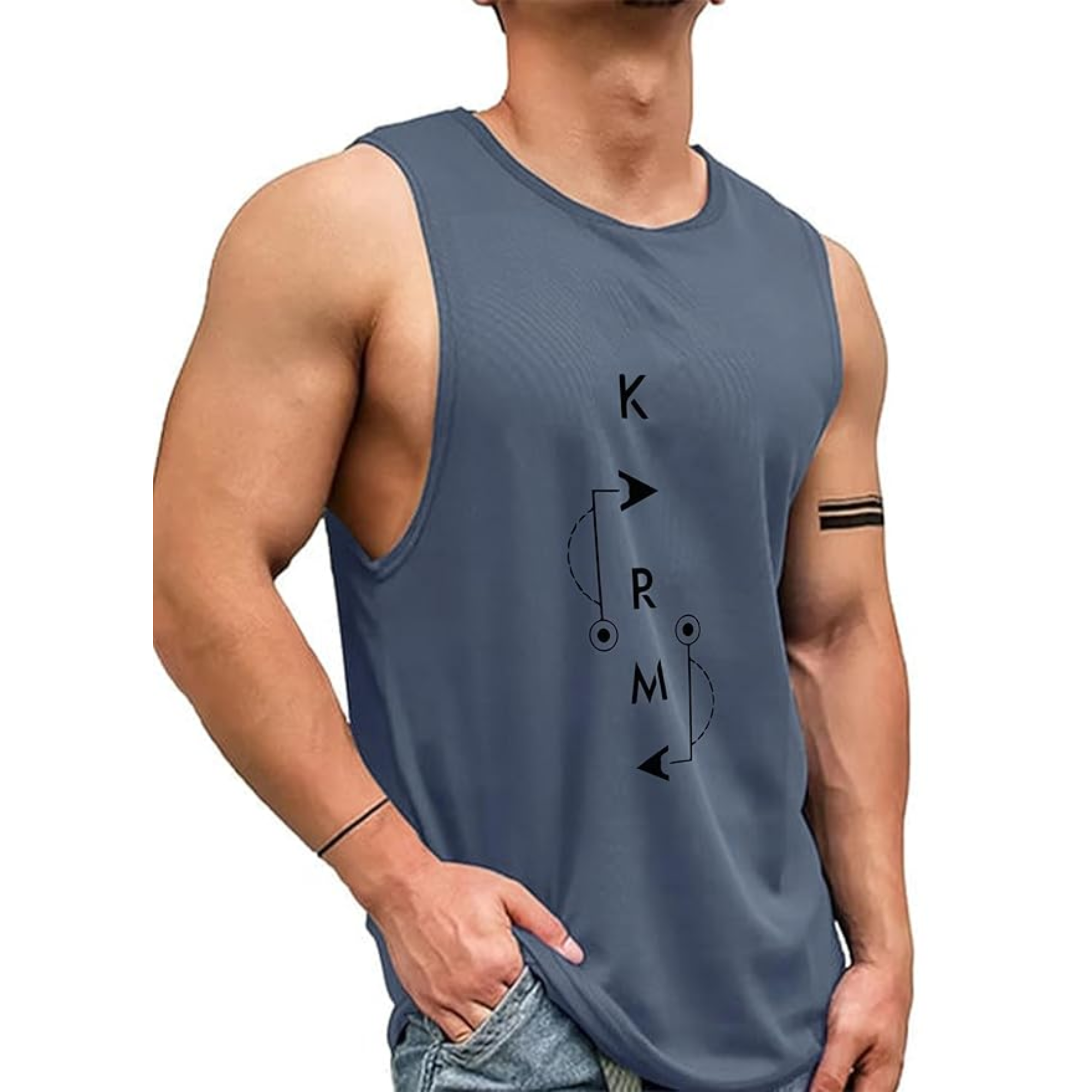AUSK Men Vest || Gym Tshirt for Men || Karma Print...